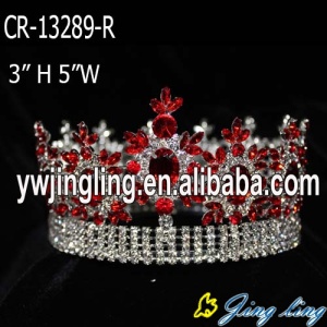 Red Full Round Beauty Queen Pageant Crown