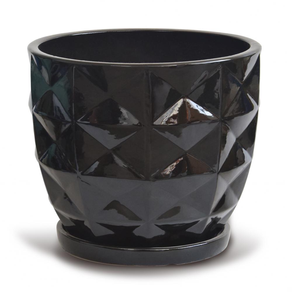 Diamond Flower Pot Black 1