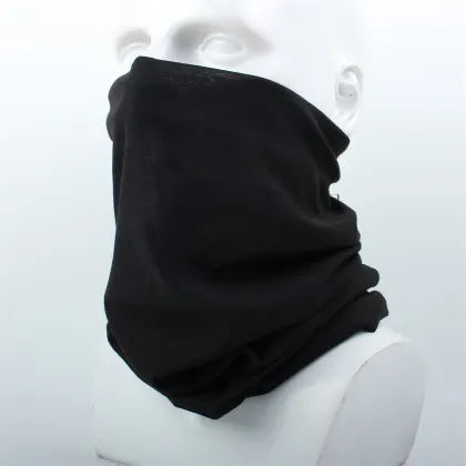 Black Solid Color Polyester Microfiber Buff Scarf