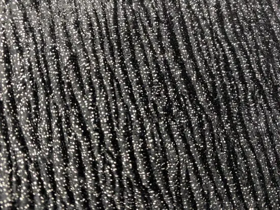 Black Polyester Textile Crushed Fabric