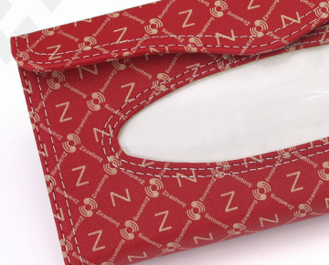 Taschentuchbox für Autoservietten mit Visier aus Leder