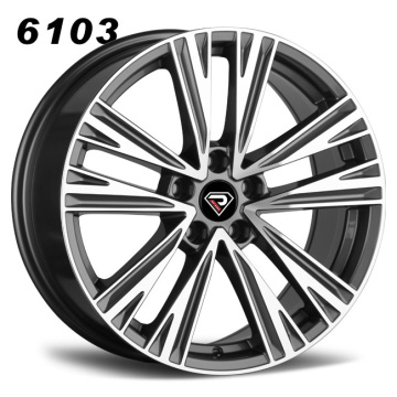Model 6103 Double-Five Spoke 18/19 Inch Wheels with Machined Face in Black/Gunmetal Finish for Audi A6