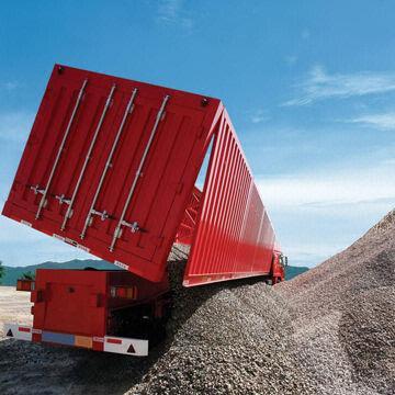 Side Dumping Semi Trailer, Sized 9200 x 2400 x 3200mm, 50T Load, 3 Axles, FUWA Brand, 12.00R20 Tire