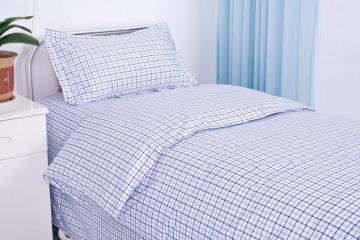 Yarn-dyed checker fitted sheets for hospital