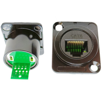 Wall Panel Mount Female Cat6 Cat5e Pass Through Ethernet RJ45 Connector