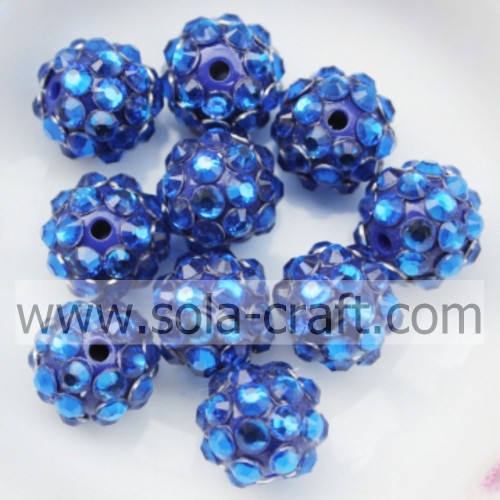 Νέο σχέδιο Μπλε Χρώμα Ακρυλική Ρητίνη Rhinestone Spacer Beads 10 * 12MM