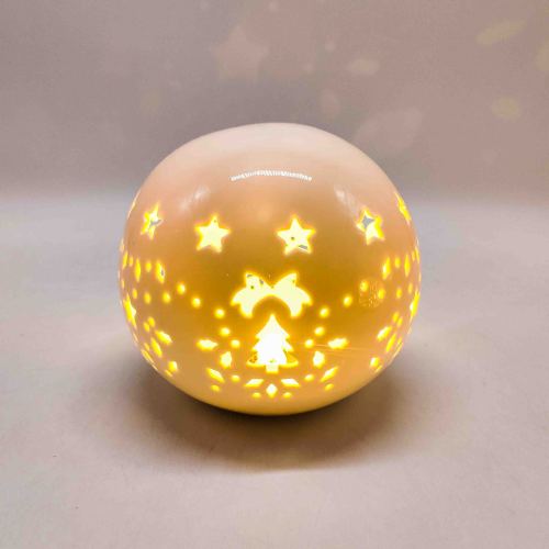 Lanterna LED de cerâmica oca com estrela de árvore de Natal bola