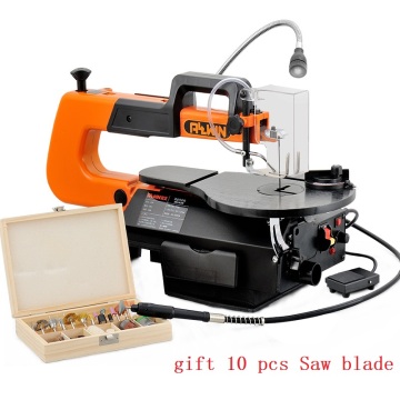 Electric Scroll Saw 16 inch Speed Variable Jig Saw 220V Woodworking DIY Table Angle Cutting Curve Saw with 10 Blades SSA16L-VR