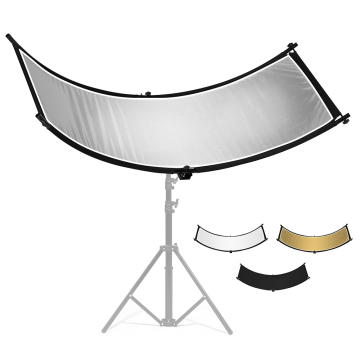 U-Type 155x61cm 4-in-1 Collapsible Photography Reflector Diffuser - Silver, Black, White, Gold
