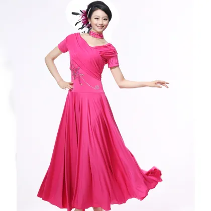 china export pink dance clothes waltz dancing dress