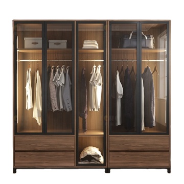 Factory Outlet Bedroom Furniture: Melamine Closets and Wood Wardrobes with Glass