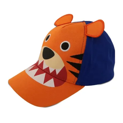 Custom Tiger Embroidery Kids Baseball Cap with Curved Bill