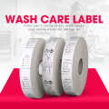 Rolo de etiquetas de roupas com instruções de cuidados de lavagem de roupas personalizadas