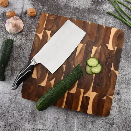 Acacia Wood Square End-Grain Cutting Board