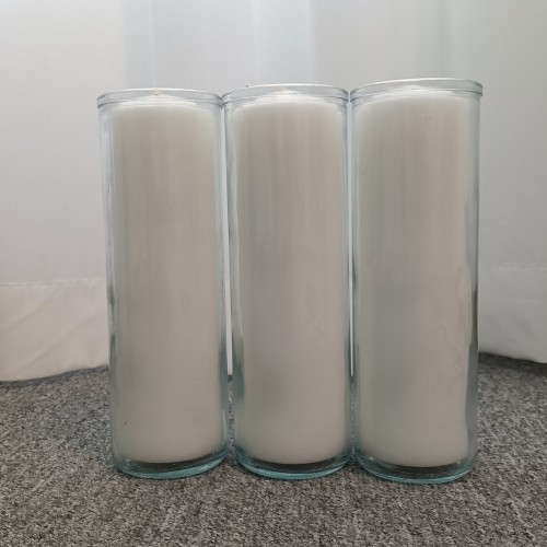 Wholesale White 7 Days Prayer Glass Candle Church