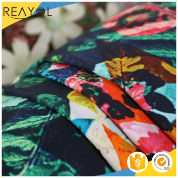 Hawaiian Print Rayon Woven Fabric for Dress - 100% Cotton Rayon Blend