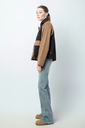 Winter Contrast Panel Trench Coat