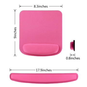Rosa ergonomische Maus -Pads -Set mit Handgelenk ruhen