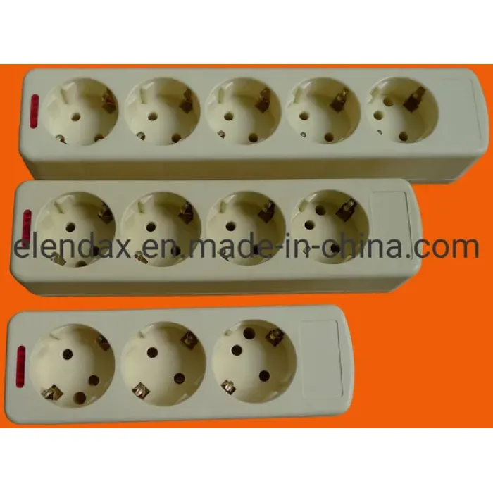 Strip Daya Ekstensi Gaya Jerman 16A 5-Gang E9005E