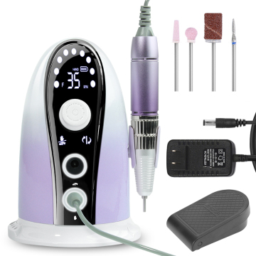 Portable Rechargeable 35000rpm Nail Drill File for Manicure and Pedicure