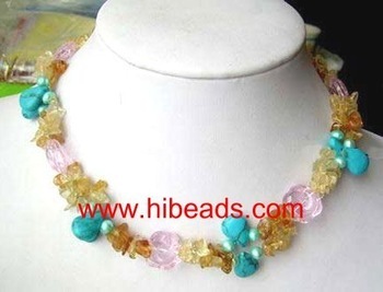 crystal semi-precious stone necklace GN0085