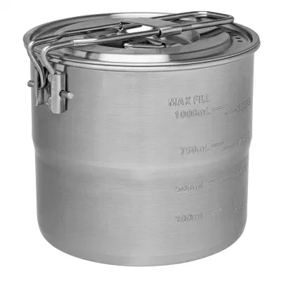 New Design Stainless Steel Bowls Sporks Pot Lid Camping Cookware Set