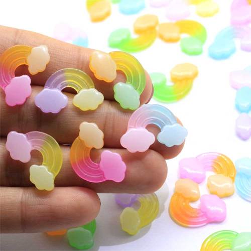 100τμχ Gradient Color Resin Cloud Flatback Cabochon Miniature Art DIY Scrapbooking Hair Bow Center