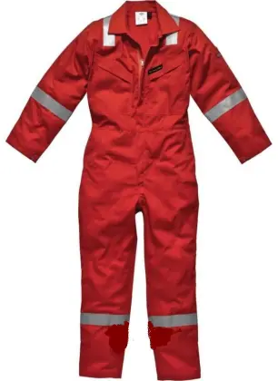 cotton men reflective red coveralls