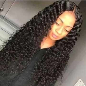 Deep Wave Frontal Wig Transparent Lace Wigs deep Lace Front Human Hair Wigs 4*4 lace Brazilian human hair