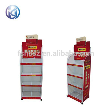 4 wheels white portable heavy duty metal display stand