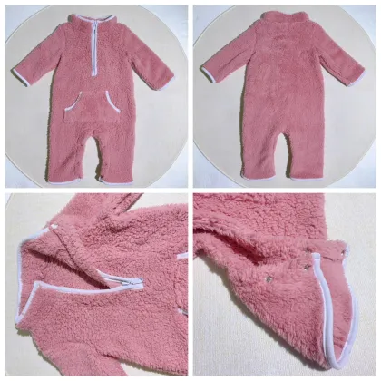 KERUI Kids Coral Fleece One-Piece Pajamas Winter Set Cotton Front Half Zipper Suit for Kids Unisex 2024
