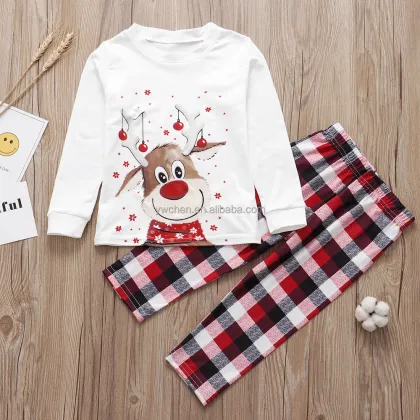 Customized Family Christmas Pajamas - Winter New Print Parent-Child Long-Sleeved Suit