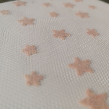100% полиэстер ткань флок для платья Little Star из тюля