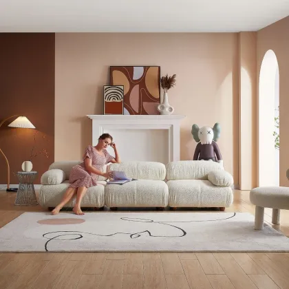Nordic Teddy Fabric Modular Sofa by Mario Bellini
