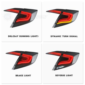 Lanternas traseiras de rgb hcmotionz para Honda Civic 2016-2021