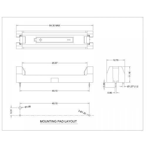 BBC-S-SN-A-1AAA-021 SINGLE AAA BATTERY HOLDER THM