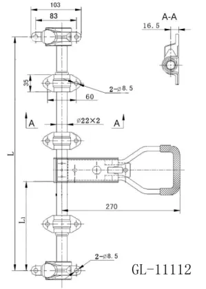 Delivery Van Door Lock/Stainless Steel Stamped Truck Lock