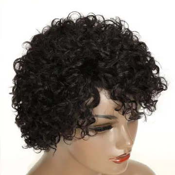 Short Cute Pixie Wig Brazilian Kinky Curly hair wig women's Afro Curly Hair Bob Wig For Black