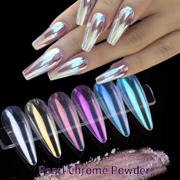Mirror Effect Pearl Chrome Pigment Powder for Nail Art Gel Polish - Aurora
