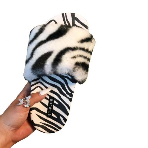 Sandalias planas de estampado de leopardo de moda zapatillas