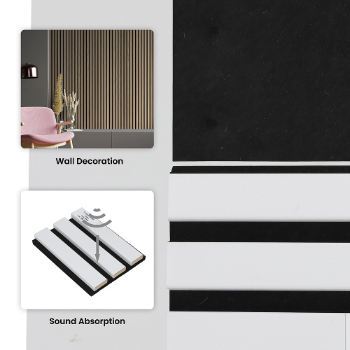 3 Sides Veneer Wood Slat Panel Commercial Interior Sound Absorption Panels Manufactory