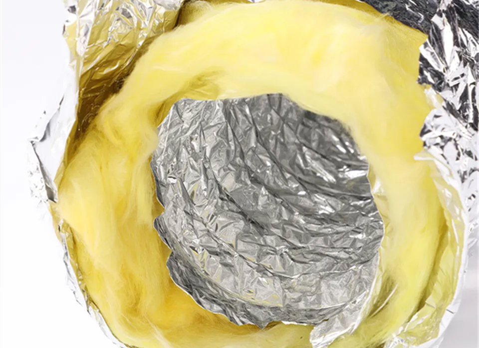 Hvac System Iso Aluminum Insulated Flexible Air Duct With Glass Wool ...