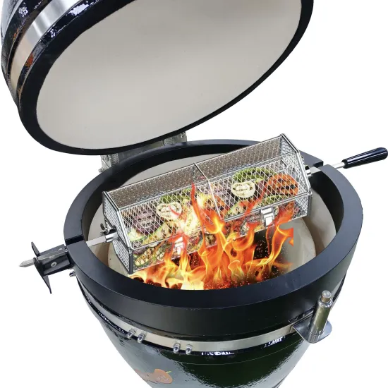 Electric Rotisserie for Kamado Grills - AUPLEX BBQ Accessories Grill Basket