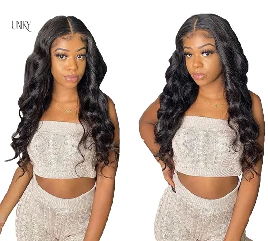Uniky Wholesale Virgin Brazilian Human Hair Wigs 4*4 HD Lace Closure Wigs 150% Density Body Wave Human Hair Wig With Baby Hair