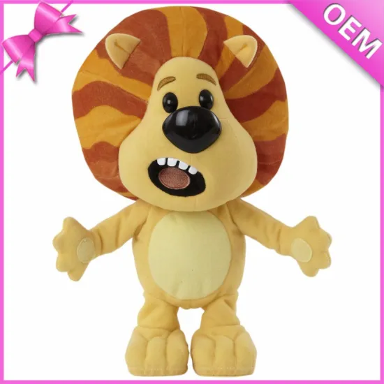 Free shipping standing stuffed animal plush roaring lion toys