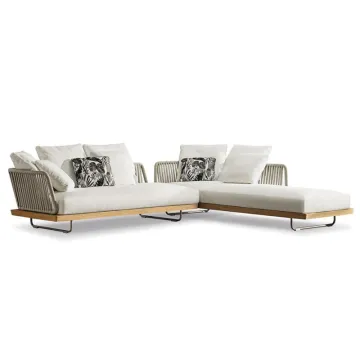 garden furniture rope teak outdoor sectional sofa set