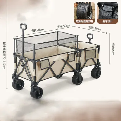 Multifunctional Folding Grocery Cart for Camping