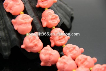 Women Orange Buddha Beads bracelet Buddha head bracelets Lucky Fortune Jewellery