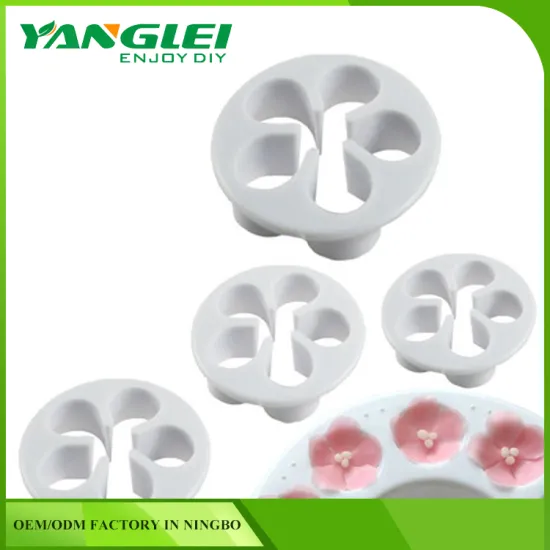 4pcs set Fondant Cake Cutter Decorating rose shaped plunger cutter
