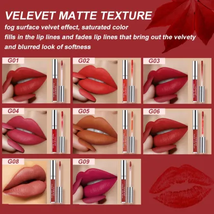 Vegan Matte Liquid Lip Gloss - 8 Colors Lipstick Makeup Lipgloss Velvet Lip Glaze